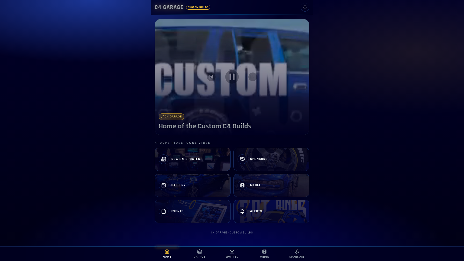 C4 Garage — Media